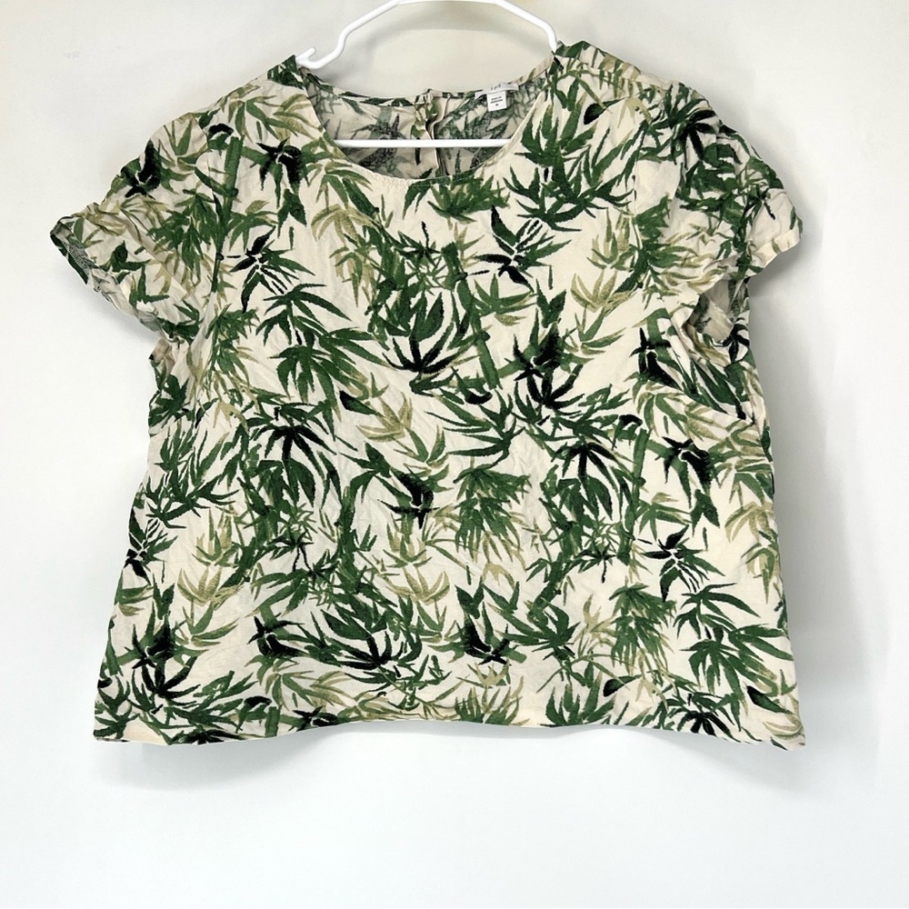 J. Jill linen cropped oversized Blouse women’s XL